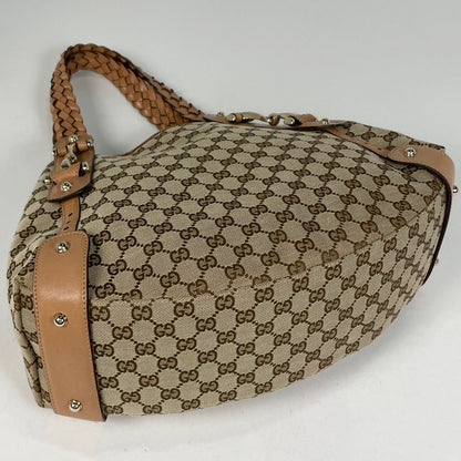 Gucci GG Pattern Tote Horsebit Canvas Brown — view 2
