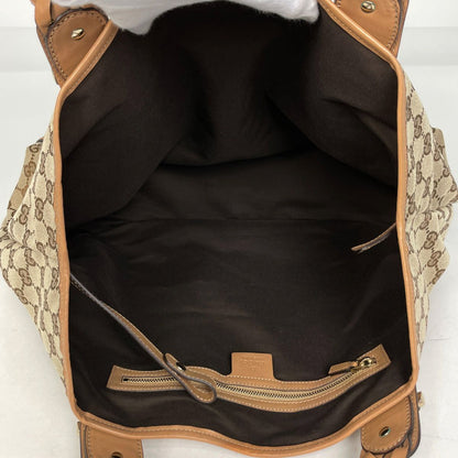 Gucci GG Pattern Tote Horsebit Canvas Brown — view 7