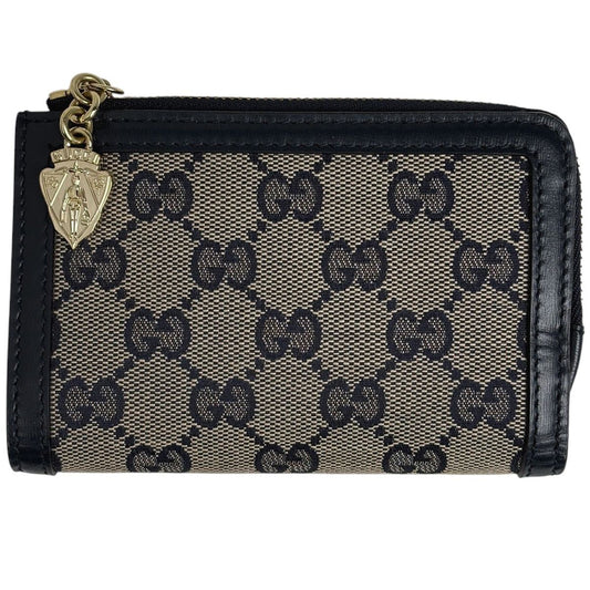 Gucci GG Pattern Bifold Wallet Compact Canvas Navy