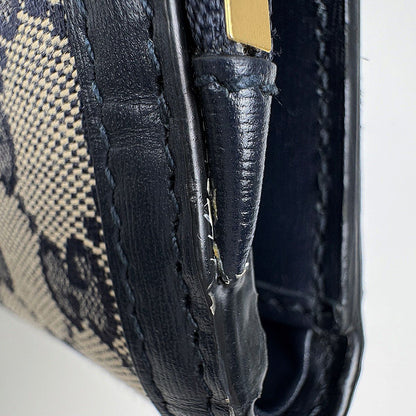 Gucci GG Pattern Bifold Wallet Compact Canvas Navy — view 4