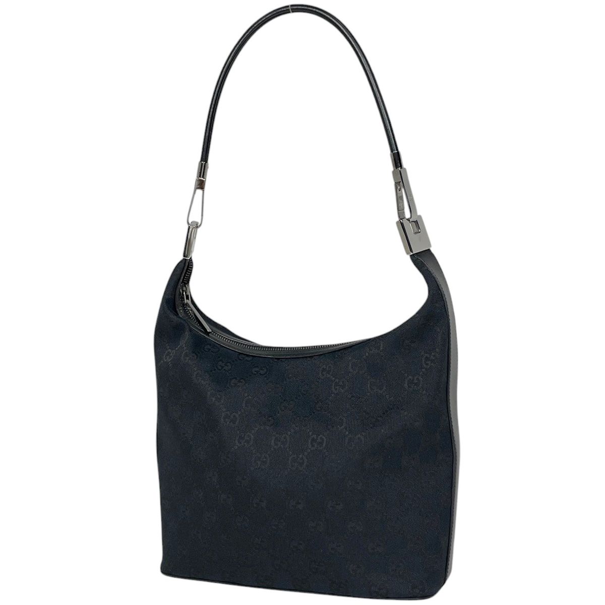 Gucci GG Pattern Shoulder Bag Canvas Black