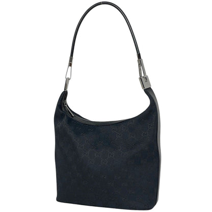 Gucci GG Pattern Shoulder Bag Canvas Black