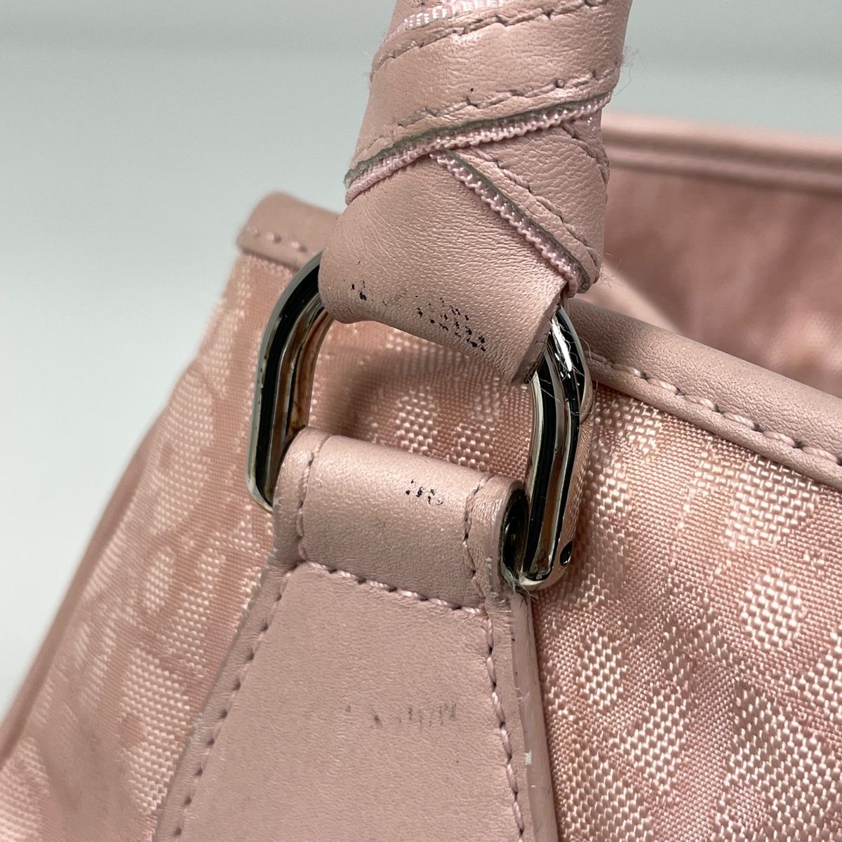 Dior Trotter Pattern Oblique Tote Nylon Pink — view 5