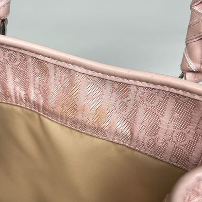 Dior Trotter Pattern Oblique Tote Nylon Pink — view 7