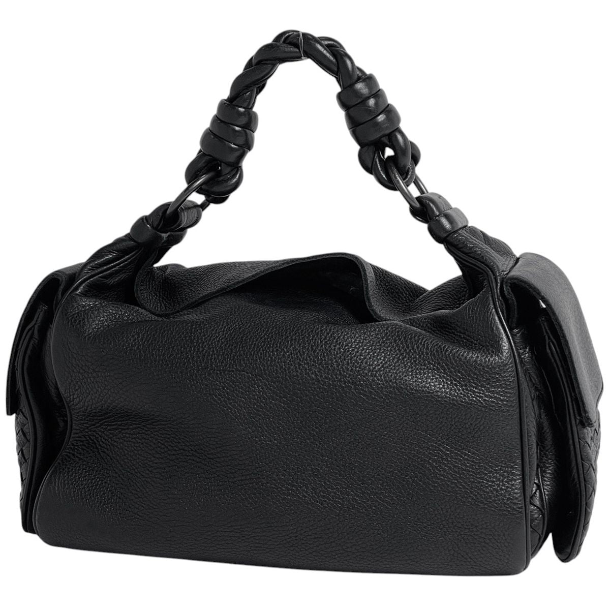 Bottega Veneta Intrecciato Handbag Leather Black