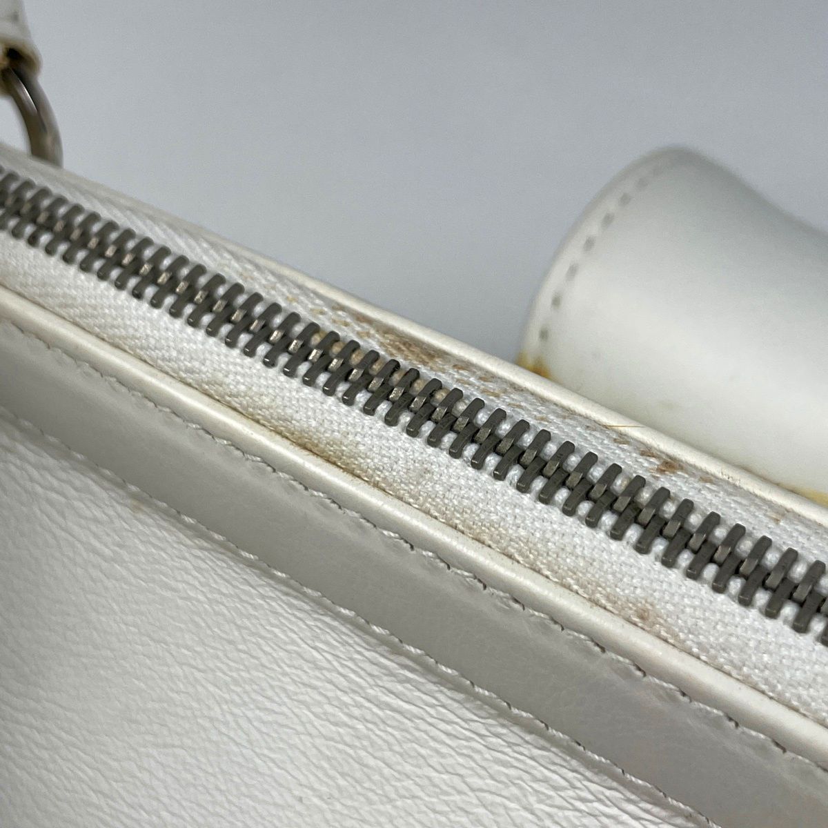 Dior Logo Handbag Flight Line Leather White — view 5
