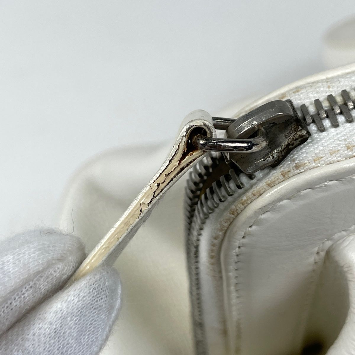Dior Logo Handbag Flight Line Leather White — view 6