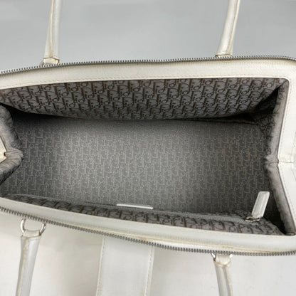 Dior Logo Handbag Flight Line Leather White — view 9