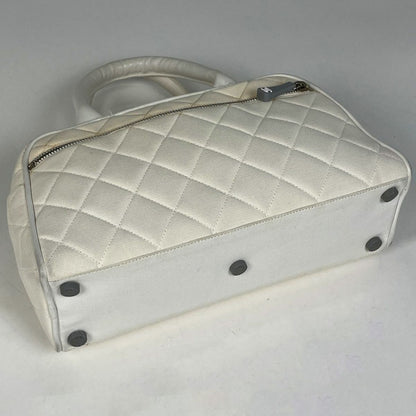 Chanel Sports Line CC Logo Bow Sling Bag Mini Boston Canvas White — view 2