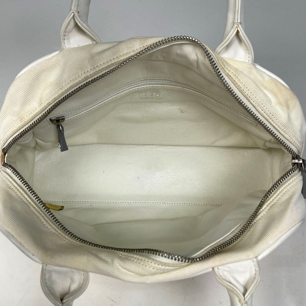 Chanel Sports Line CC Logo Bow Sling Bag Mini Boston Canvas White — view 8
