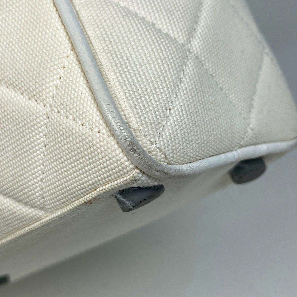 Chanel Sports Line CC Logo Bow Sling Bag Mini Boston Canvas White — view 3
