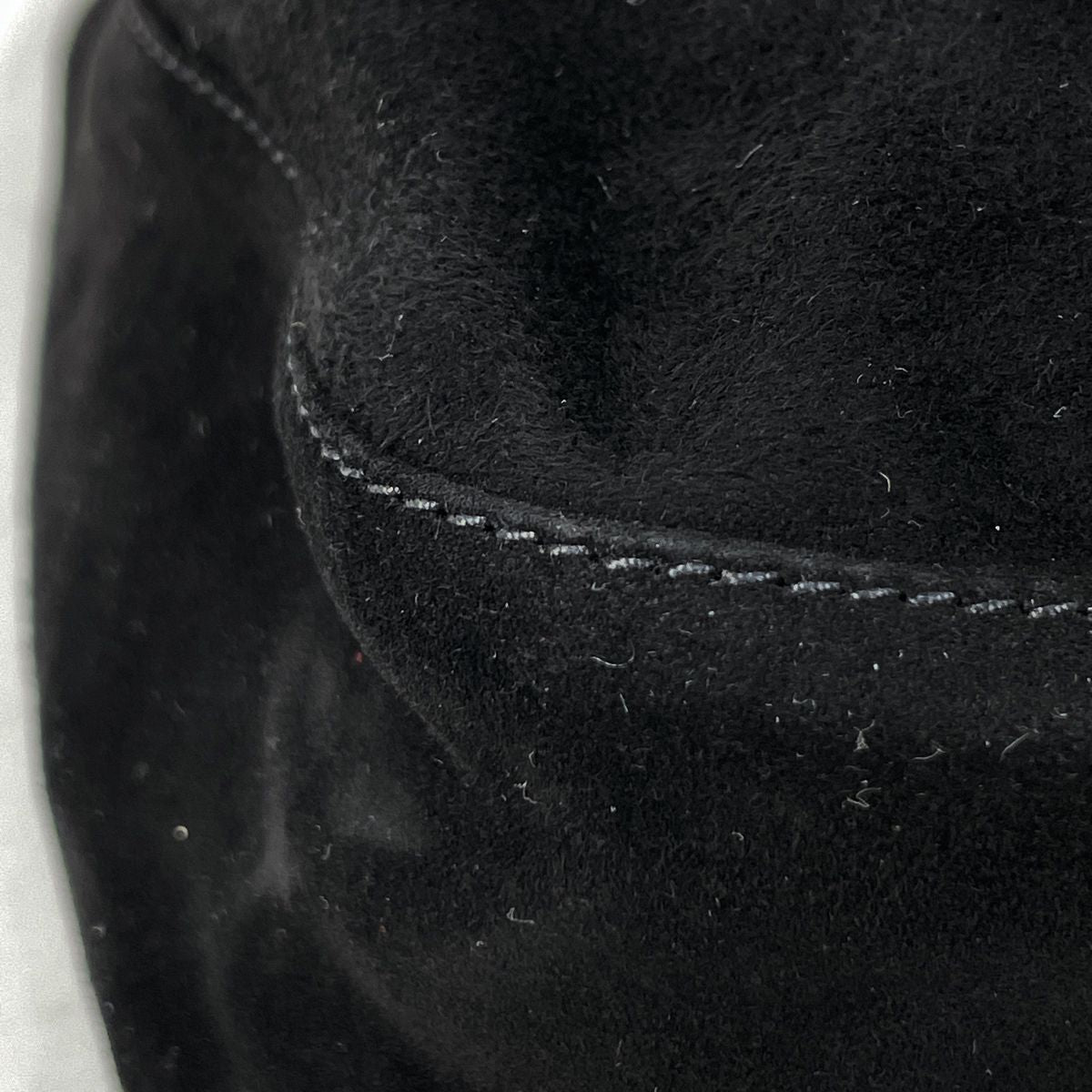 Fendi Zucca Logo Shoulder Bag Suede Black — view 3
