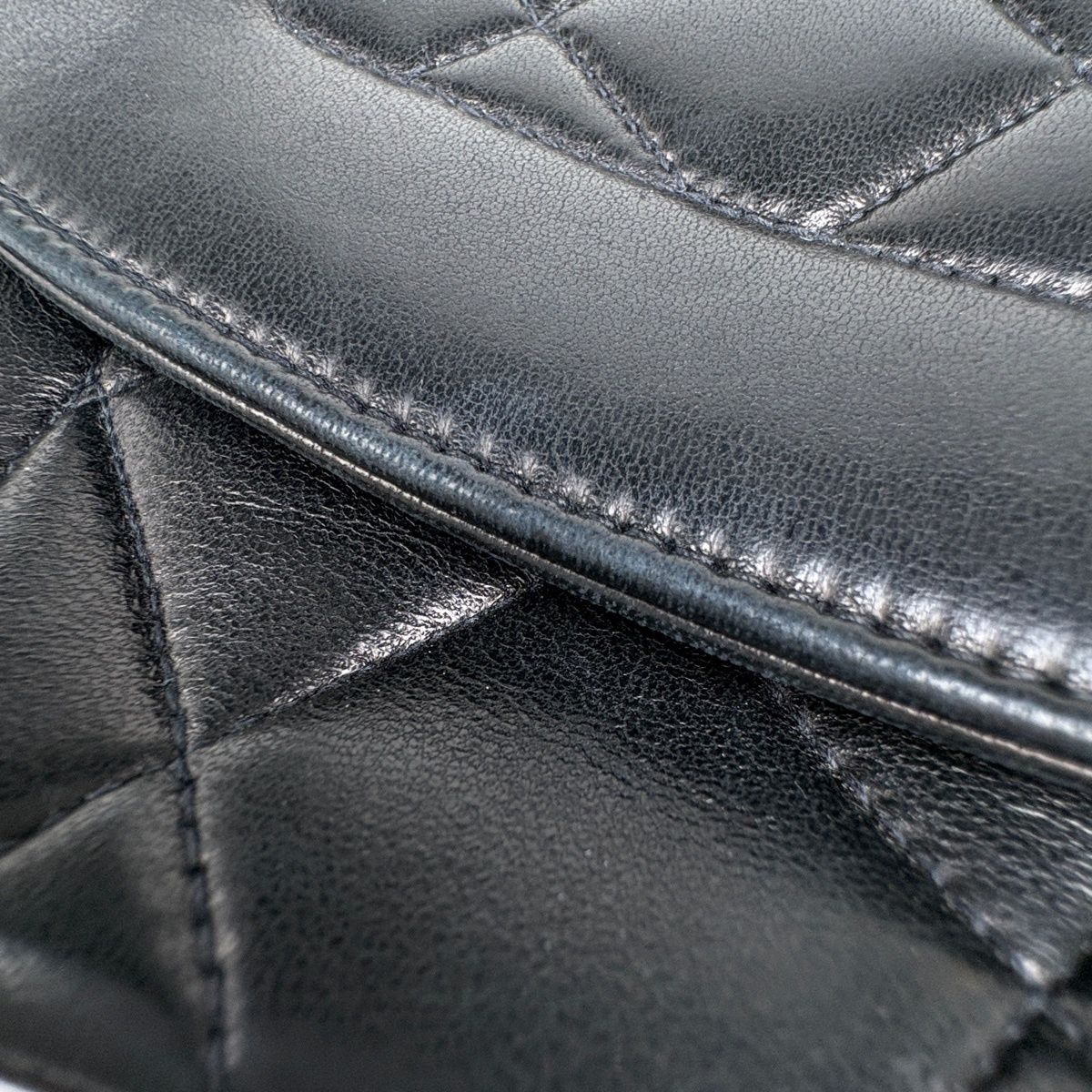 Chanel Diana Quilted Single Flap Chain Shoulder Bag CC Logo Leather Black — view 6