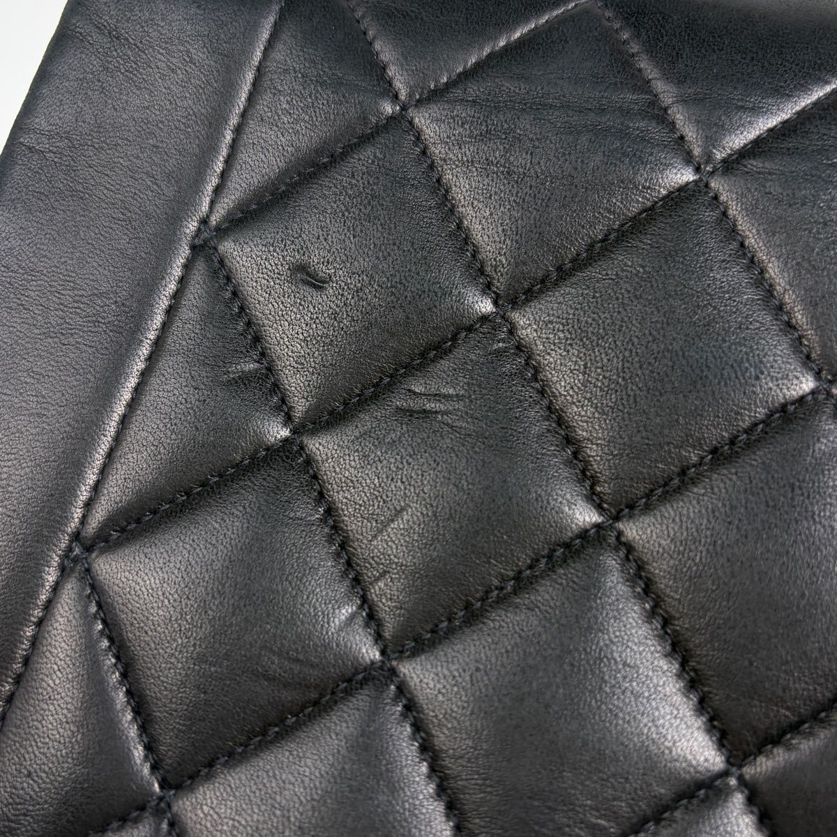 Chanel Diana Quilted Single Flap Chain Shoulder Bag CC Logo Leather Black — view 8