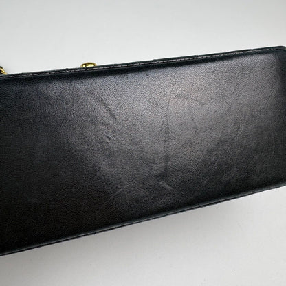 Chanel Diana Quilted Single Flap Chain Shoulder Bag CC Logo Leather Black — view 3