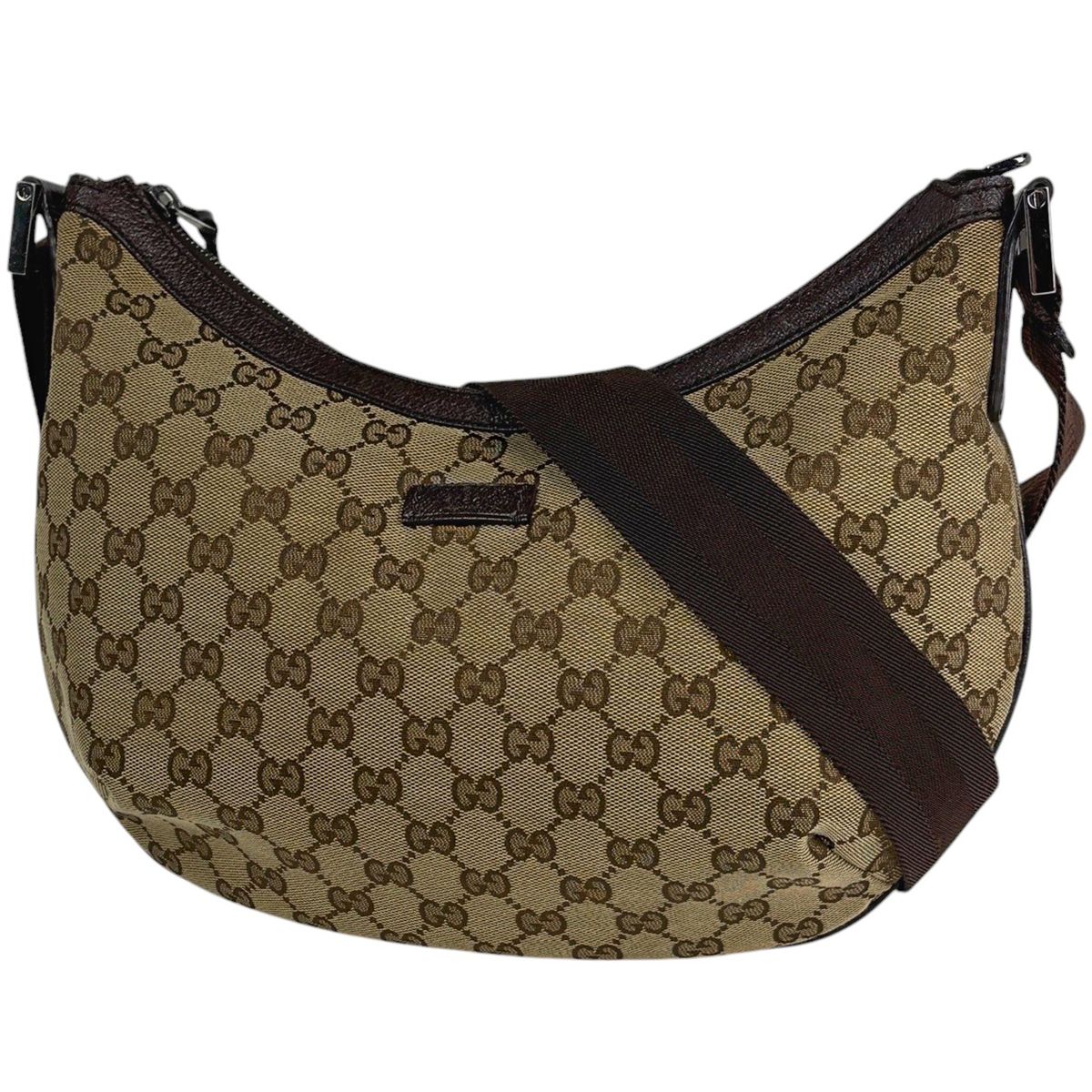 Gucci GG Pattern Shoulder Bag Canvas Brown
