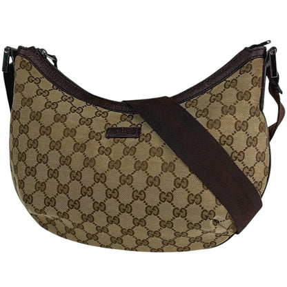 Gucci GG Pattern Shoulder Bag Canvas Brown
