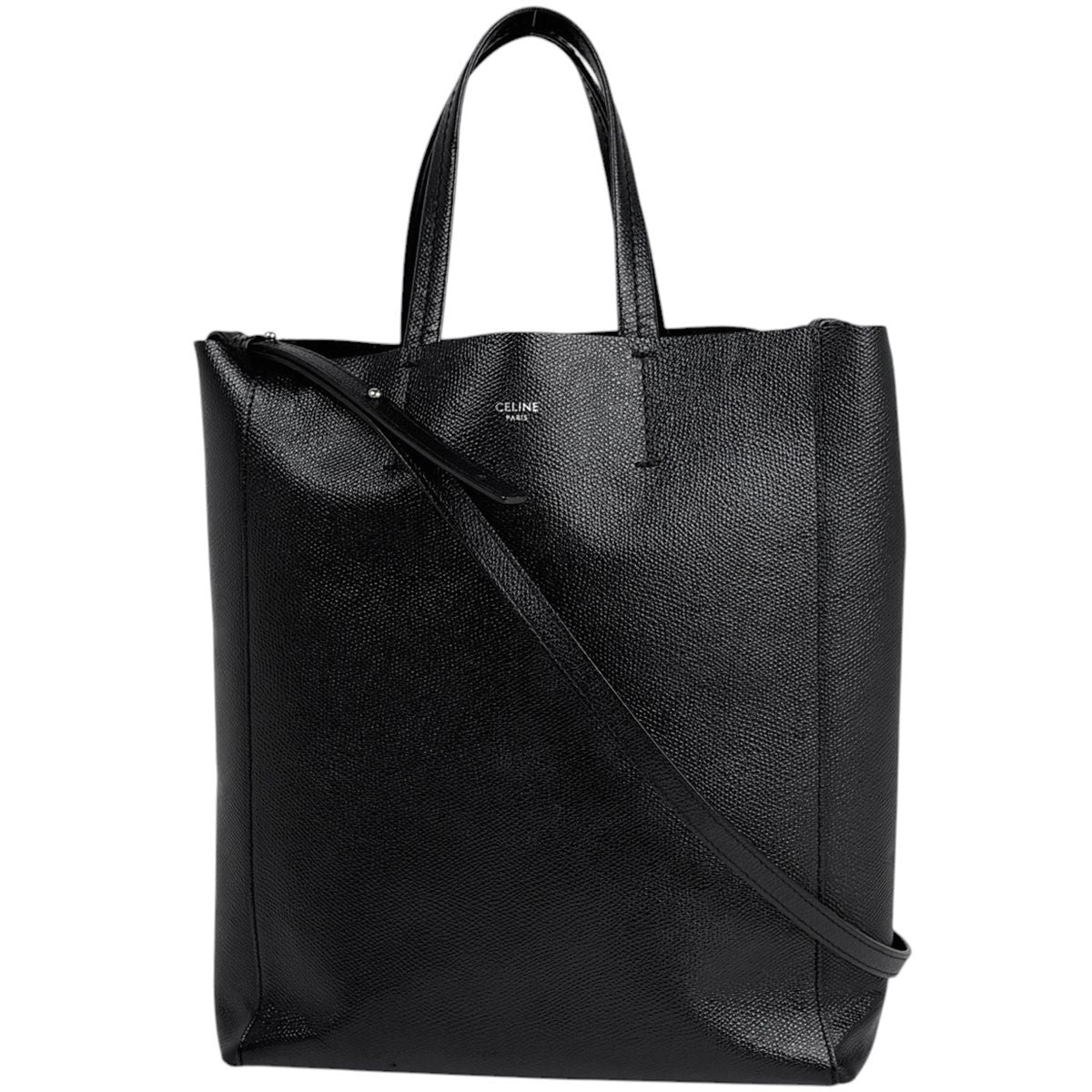 Celine Vertical Cabas Small Tote 2-Way Leather Black