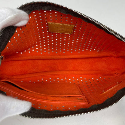 Louis Vuitton Pochette Handbag Perforated Pouch Monogram Perfo Orange — view 9