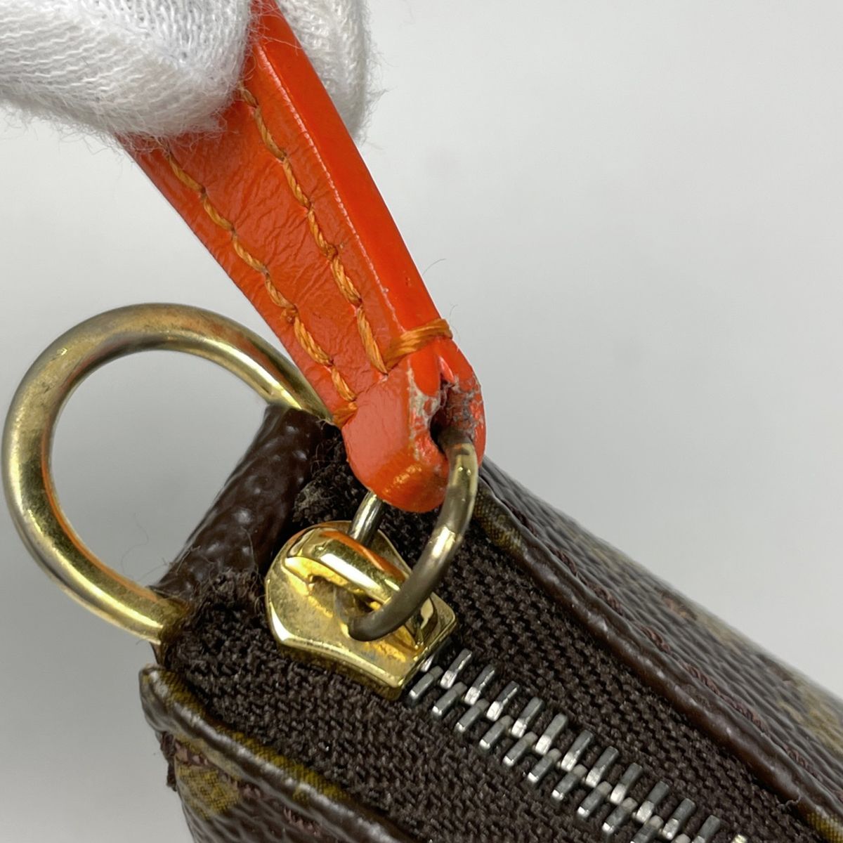 Louis Vuitton Pochette Handbag Perforated Pouch Monogram Perfo Orange — view 4