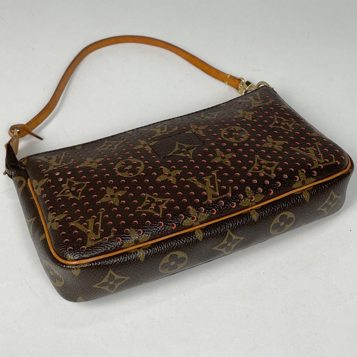Louis Vuitton Pochette Handbag Perforated Pouch Monogram Perfo Orange — view 2