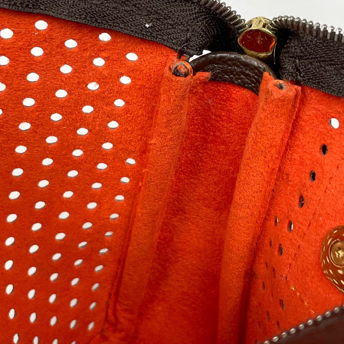 Louis Vuitton Pochette Handbag Perforated Pouch Monogram Perfo Orange — view 7