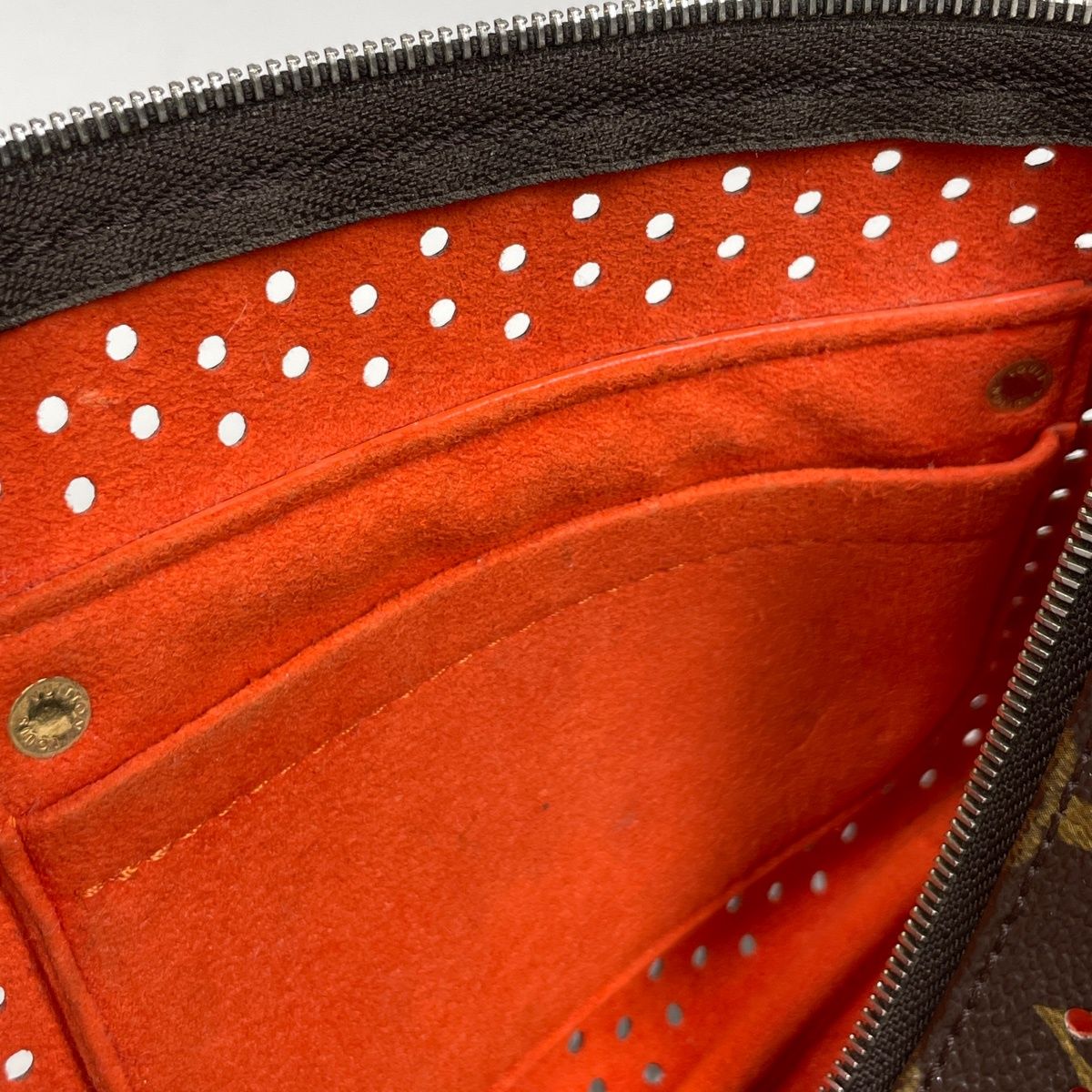 Louis Vuitton Pochette Handbag Perforated Pouch Monogram Perfo Orange — view 8