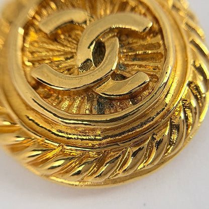 Chanel CC Logo Round Earrings Gold Plated — view 4