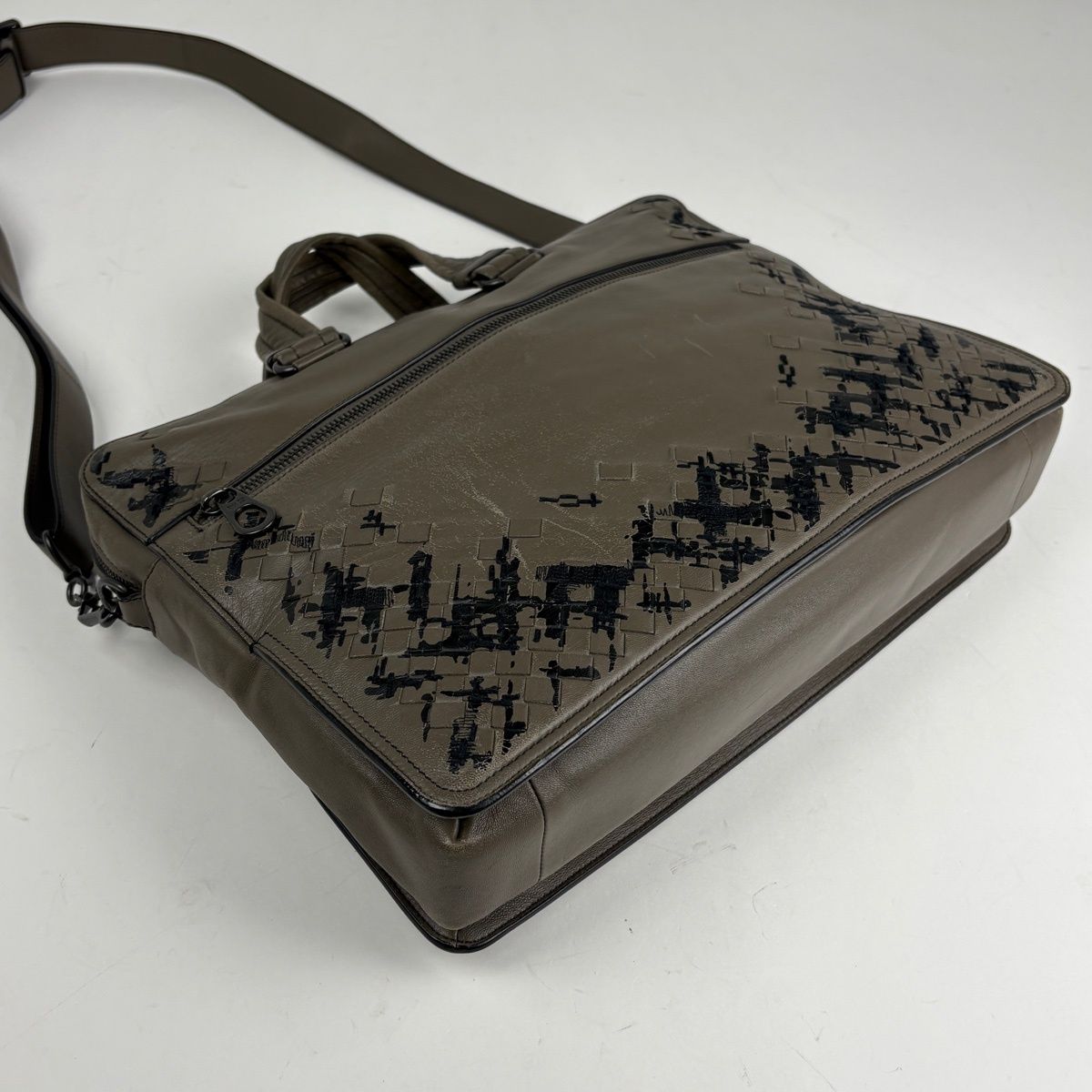 Bottega Veneta Intrecciato Business Bag 2-Way Leather Gray — view 2