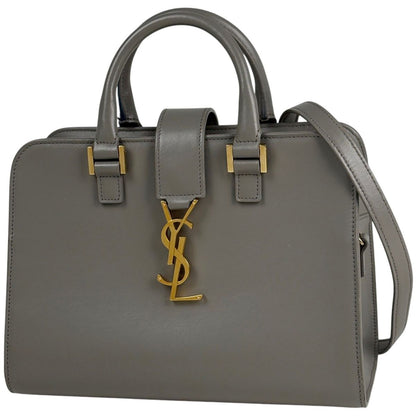 Saint Laurent Baby Cabas 2-Way Handbag Leather Gray