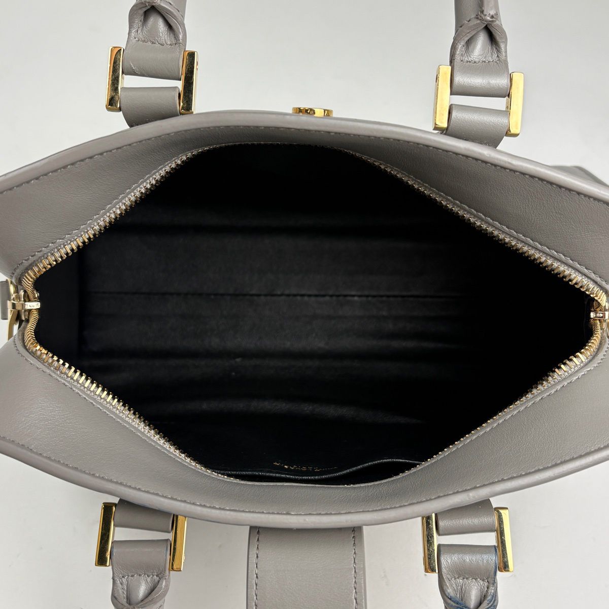 Saint Laurent Baby Cabas 2-Way Handbag Leather Gray — view 6