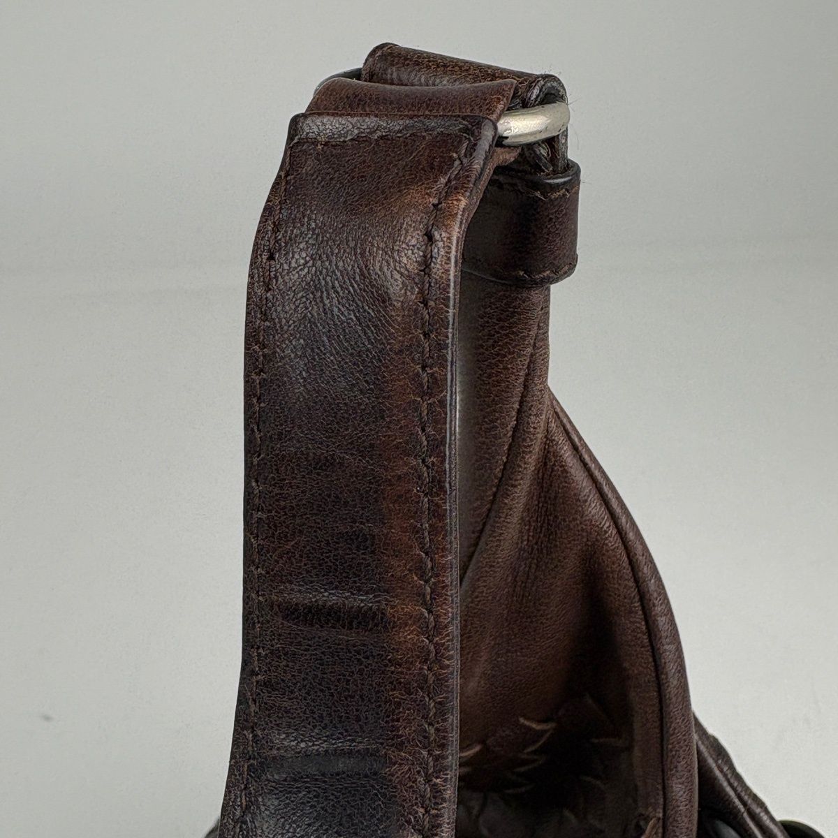 Bottega Veneta Intrecciato Campana Shoulder Bag Leather Brown — view 4