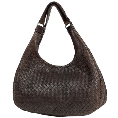 Bottega Veneta Intrecciato Campana Shoulder Bag Leather Brown