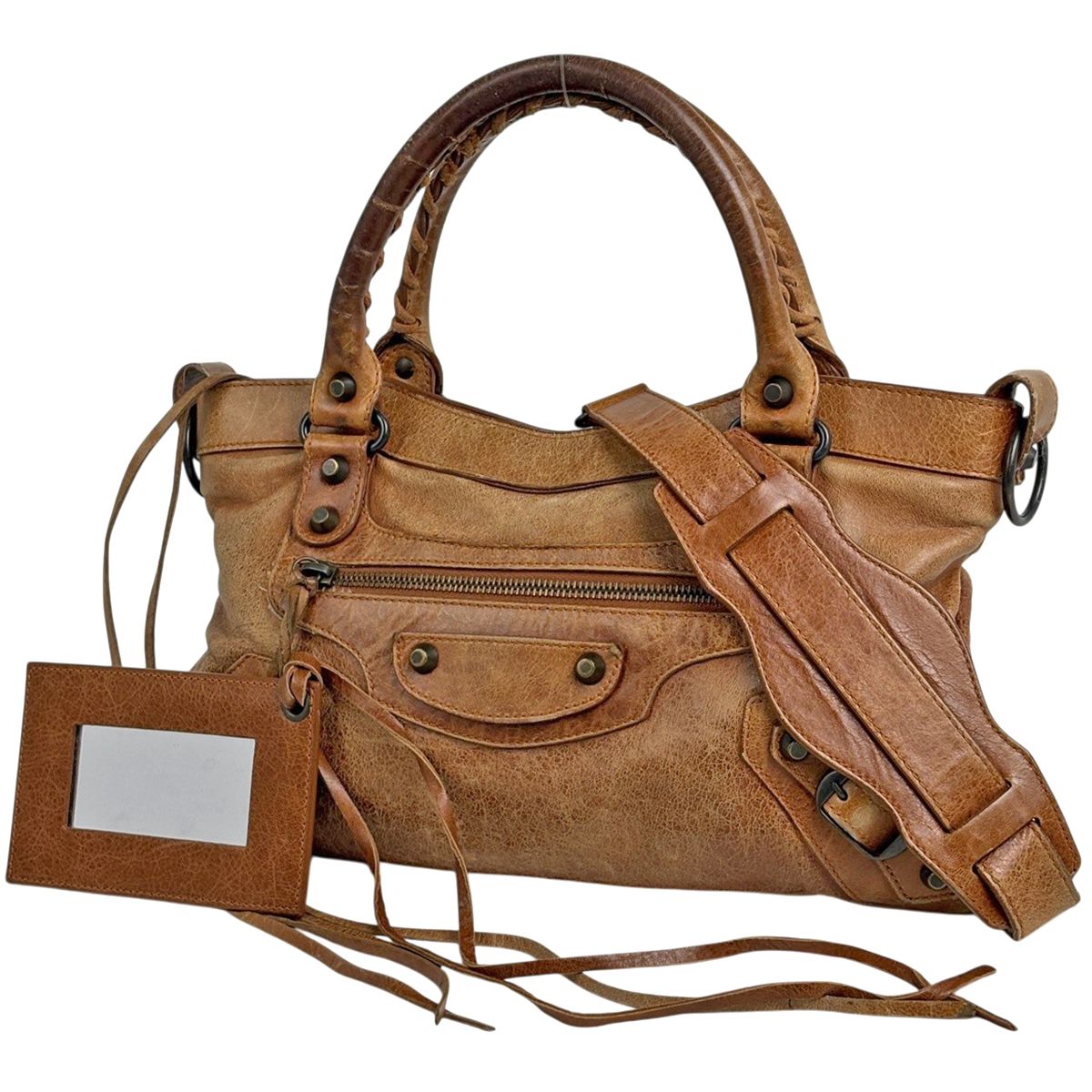 Balenciaga the First Handbag 2-Way Leather Brown