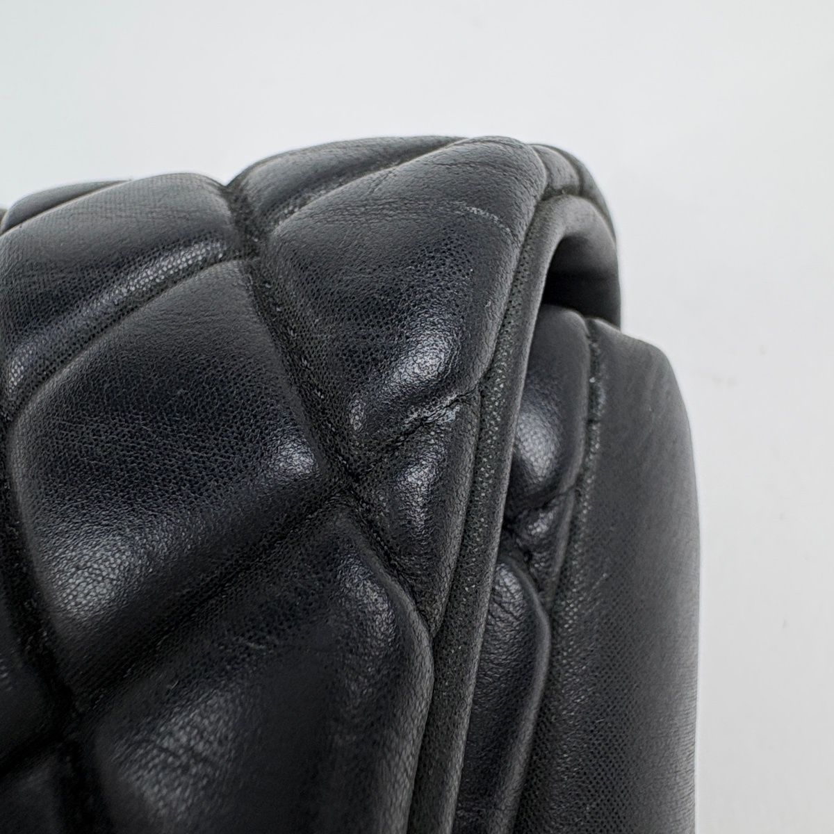Chanel CC Logo Chain Shoulder Bag Quilted Leather Black — view 6