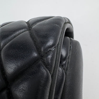 Chanel CC Logo Chain Shoulder Bag Quilted Leather Black — view 6