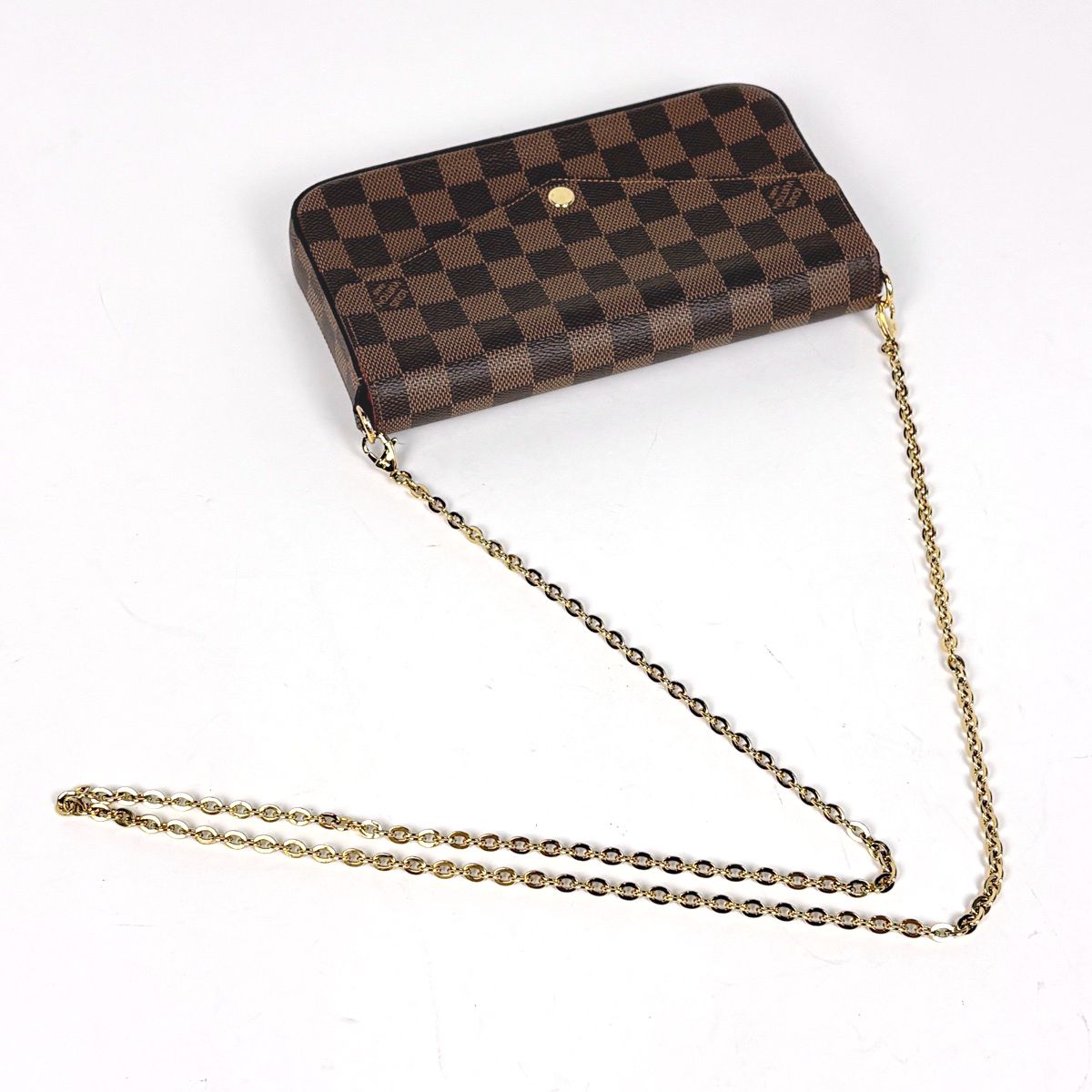 Louis Vuitton Pochette Felicie 2-Way Chain Wallet Shoulder Bag Damier Brown — view 4