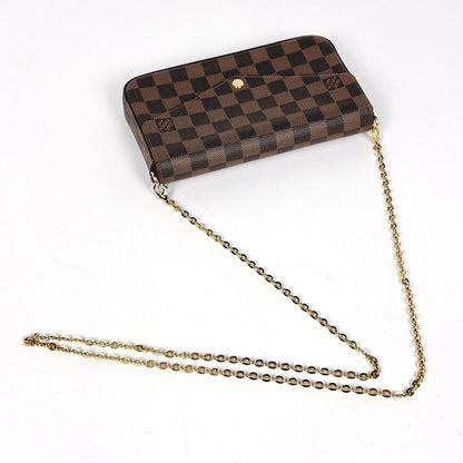 Louis Vuitton Pochette Felicie 2-Way Chain Wallet Shoulder Bag Damier Brown — view 4