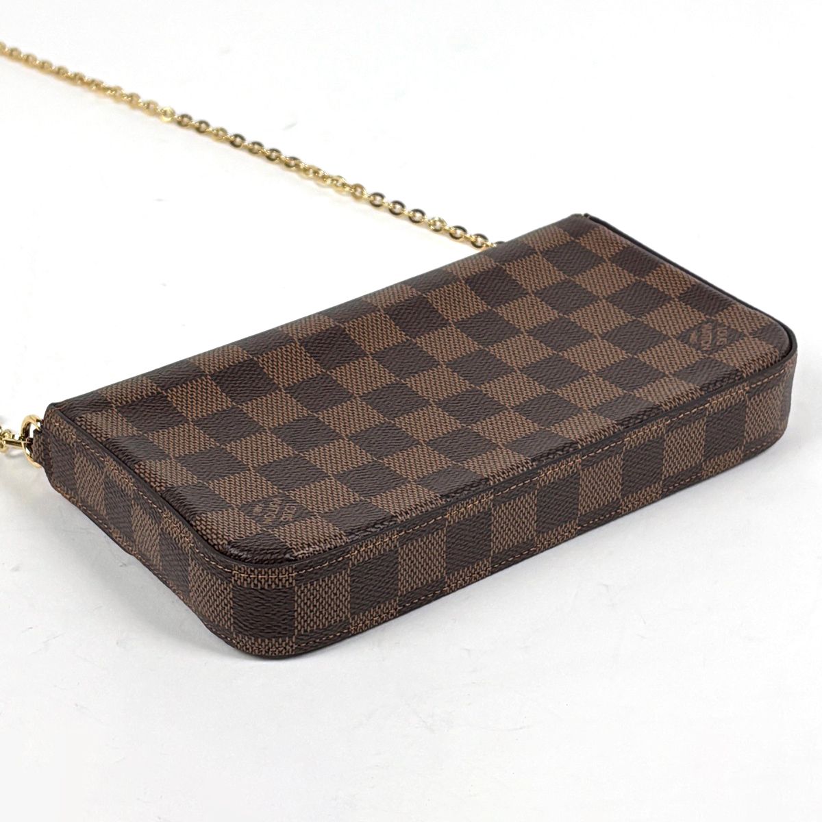 Louis Vuitton Pochette Felicie 2-Way Chain Wallet Shoulder Bag Damier Brown — view 2
