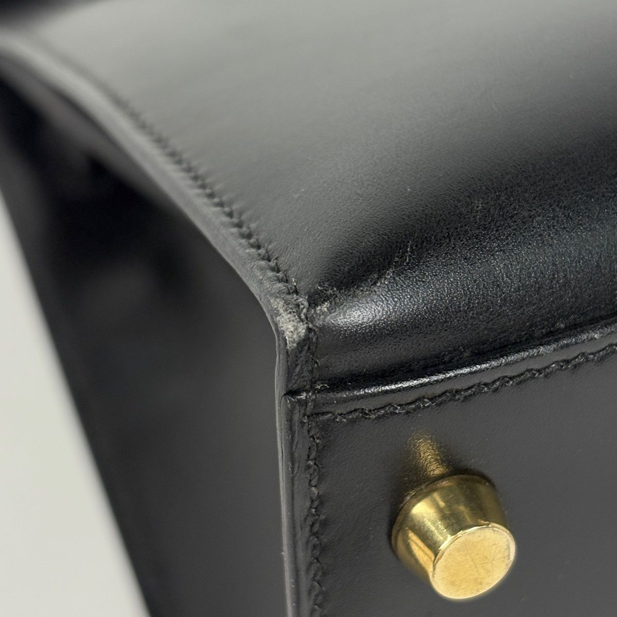 Hermes Kelly 28 Sellier 2-Way Handbag Box Calf Black — view 8