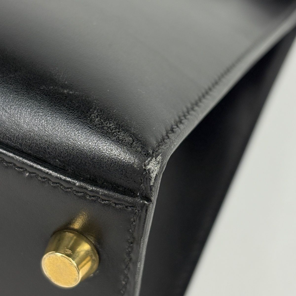 Hermes Kelly 28 Sellier 2-Way Handbag Box Calf Black — view 7