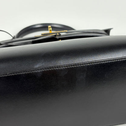 Hermes Kelly 28 Sellier 2-Way Handbag Box Calf Black — view 6
