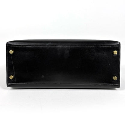 Hermes Kelly 28 Sellier 2-Way Handbag Box Calf Black — view 5