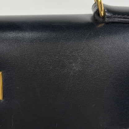 Hermes Kelly 28 Sellier 2-Way Handbag Box Calf Black — view 9