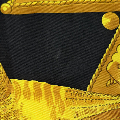 Hermes Carre 90 Cuillers D'afrique African Spoon Scarf Silk Black Yellow — view 4