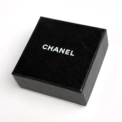 Chanel CC Logo Earrings Oval Gold Plated Black — view 6