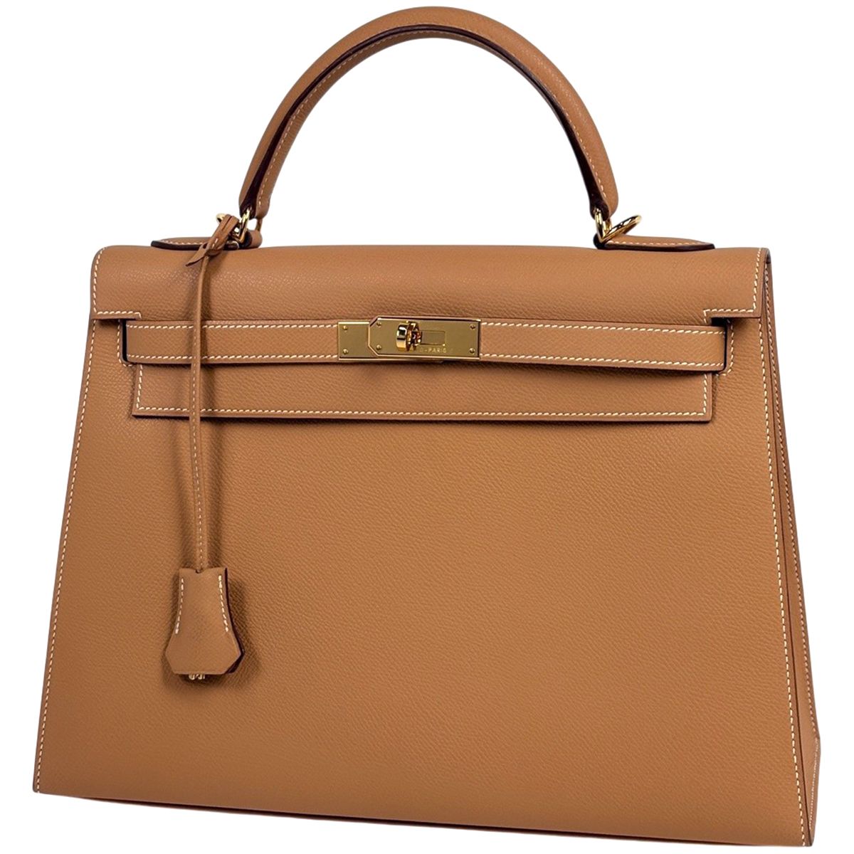 Hermes Kelly 32 Sellier 2-Way Handbag Veau Epsom Brown