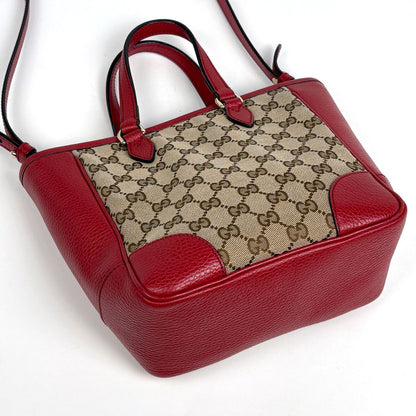 Gucci GG Pattern Handbag 2-Way Canvas Red Beige — view 2