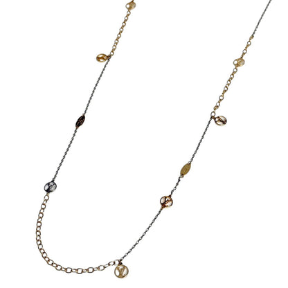 Louis Vuitton Sautoir Logo Mania Long Necklace Metal Gold Silver