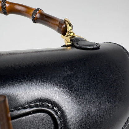 Gucci Bamboo Handbag 2-Way Vintage Leather Black — view 5